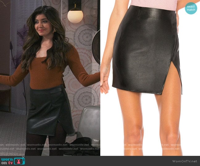 Superdown Trinity Faux Leather Skirt