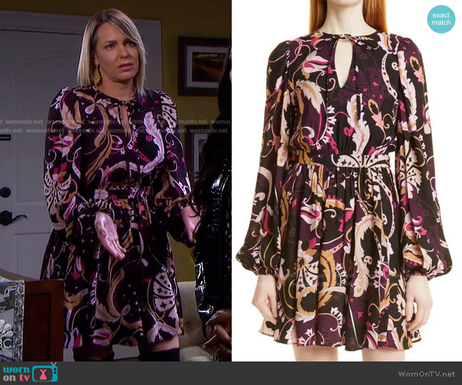 Ted Baker Rhabia Long Sleeve Paisley Dress worn by Nicole Walker (Arianne Zucker) on Days of our Lives