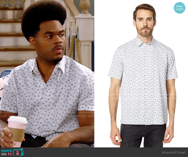 Ted Baker Revisin Paper Plane Shirt worn by Carter (Julian Gant) on Call Me Kat
