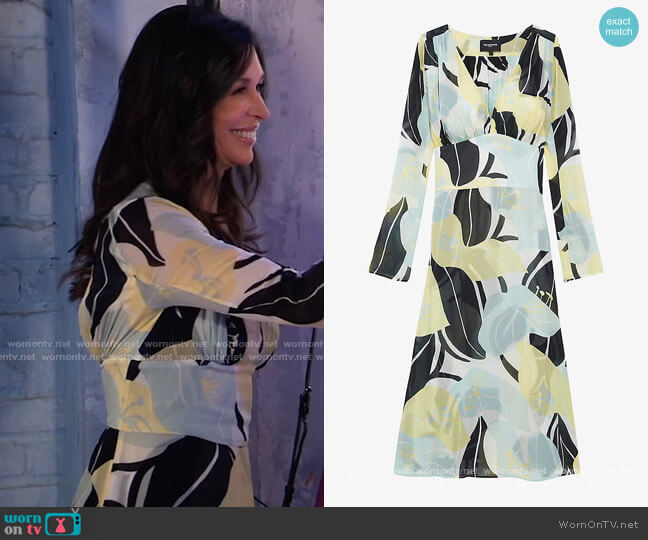 The Kooples Floral Print Belted Dress worn by Anna Devane (Finola Hughes) on General Hospital