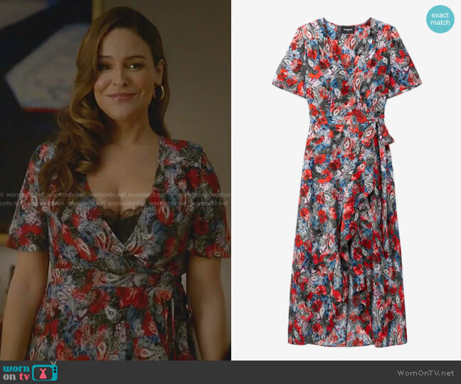 The Kooples Long Dress with Floral Print worn by Isabella Colón (Yara Martinez) on Bull