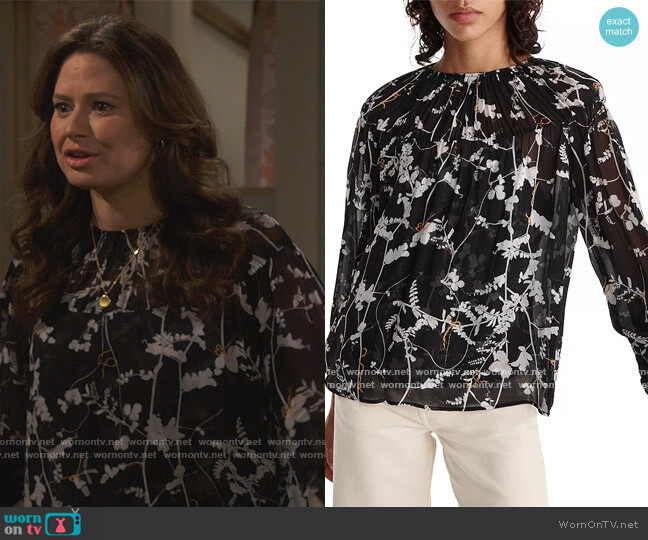 The Kooples Floral Print Top worn by Jen (Katie Lowes) on How We Roll