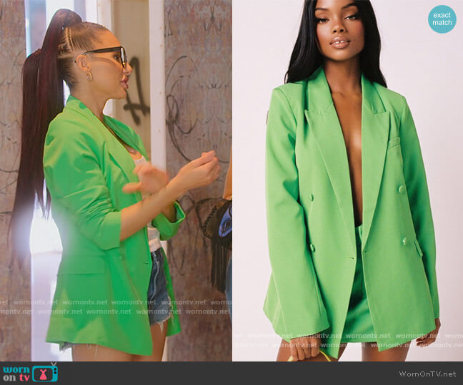 Tiger Mist Winston Blazer worn by Amanza Smith on Selling Sunset