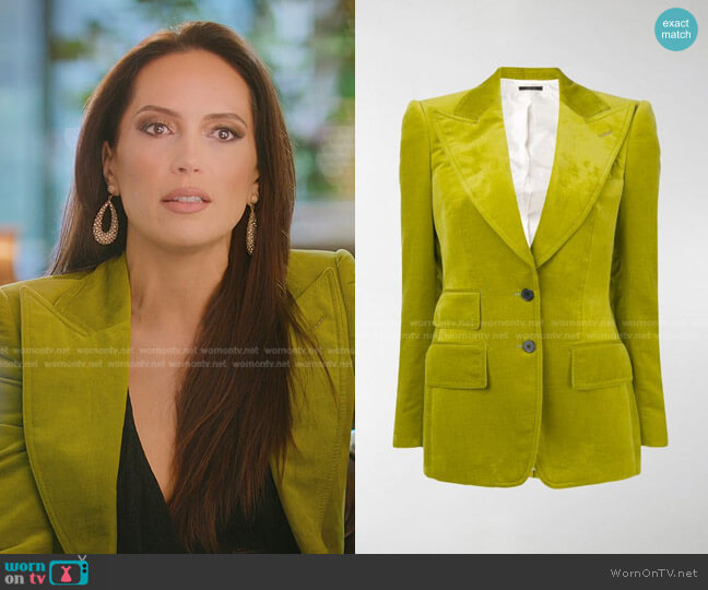 Tom Ford Buttoned Velvet Blazer worn by Davina Potratz on Selling Sunset