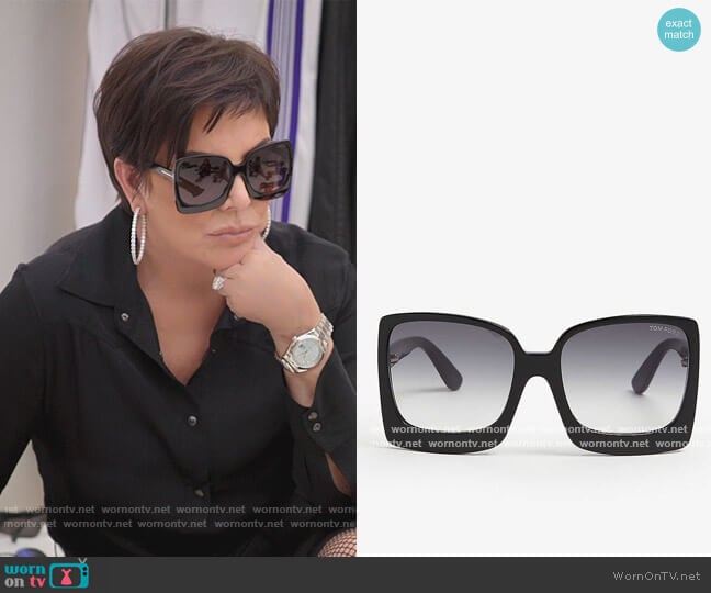 Tom Ford Katrine Sunglasses worn by Kris Jenner (Kris Jenner) on The Kardashians