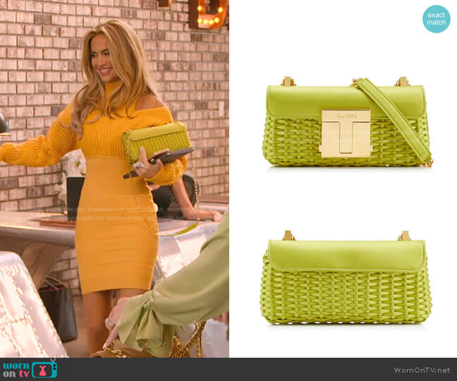 Tom Ford Satin 001 Chain Medium Shoulder Bag worn by Chrishell Stause on Selling Sunset