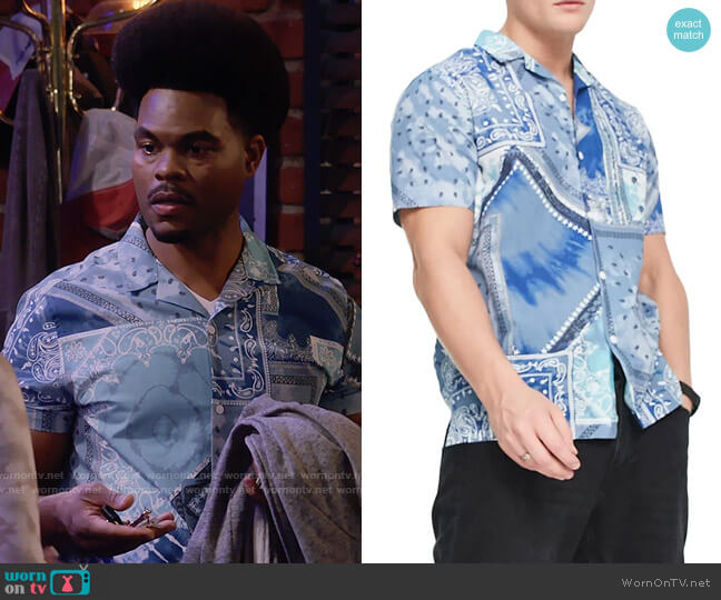 Topman Revere Bandana Print Shirt worn by Carter (Julian Gant) on Call Me Kat