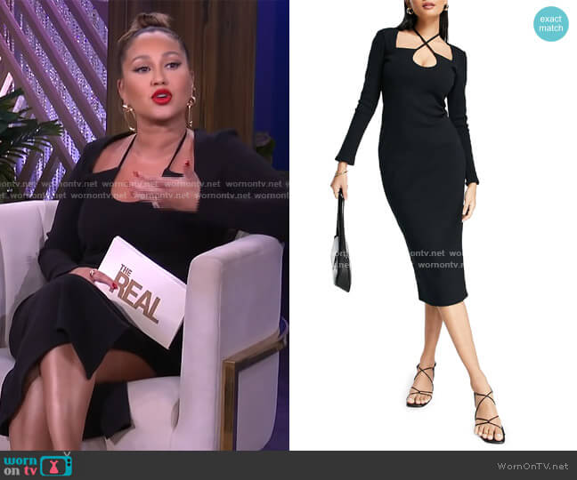 Topshop Ribbed Jersey Body-Con Dress worn by Adrienne Houghton on The Real