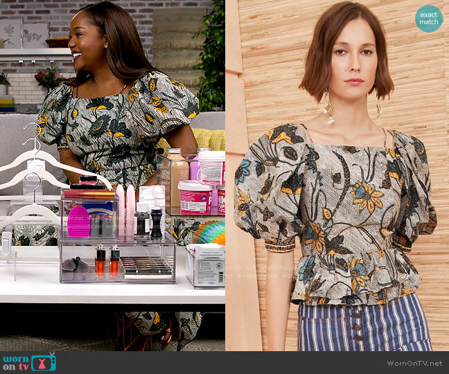 Ulla Johnson Carlotta Blouse worn by Makho Ndlovu on Today