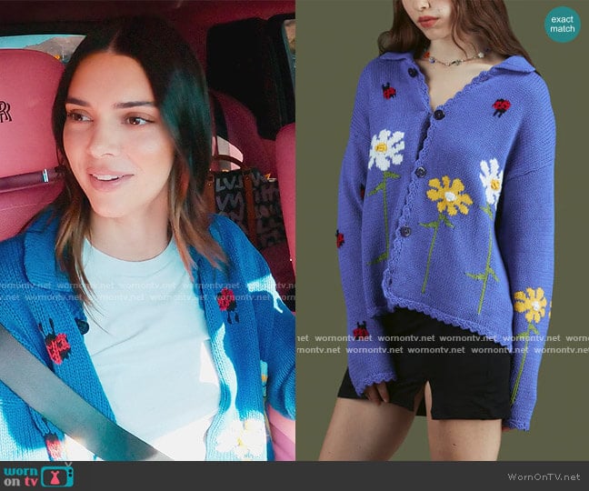 WornOnTV: Kendall's blue ladybug knit cardigan on The Kardashians