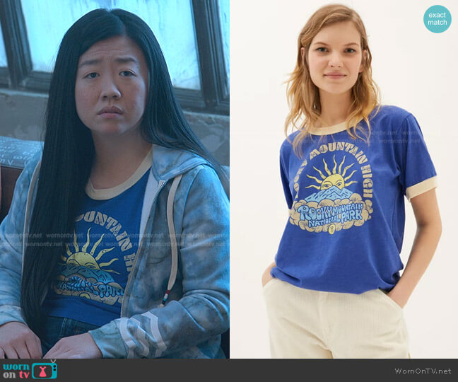 Urban Outfitters Parks Project Rocky Mountain Ringer Tee worn by Alice Kwan (Sherry Cola) on Good Trouble