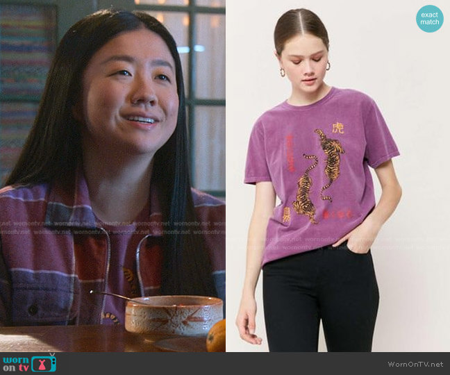 Urban Outfitters Overdyed Tiger Short Sleeve Tee worn by Alice Kwan (Sherry Cola) on Good Trouble