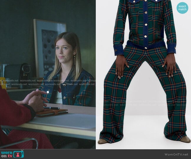 Uterque Checked Trousers worn by Cayetana Grajera Pando (Georgina Amoros) on Elite