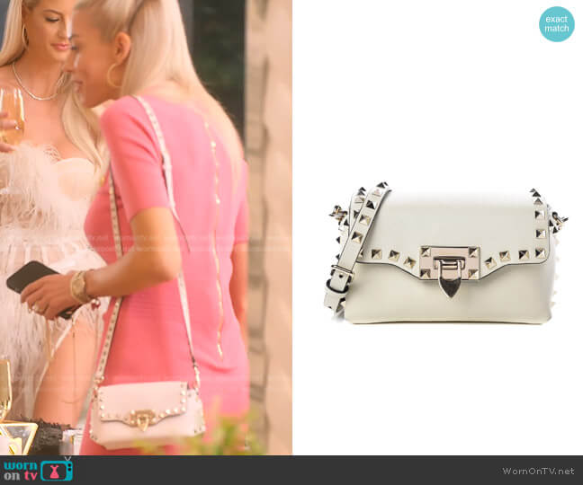 Valentino Calfskin Mini Rockstud Crossbody Bag worn by Heather Rae Young on Selling Sunset