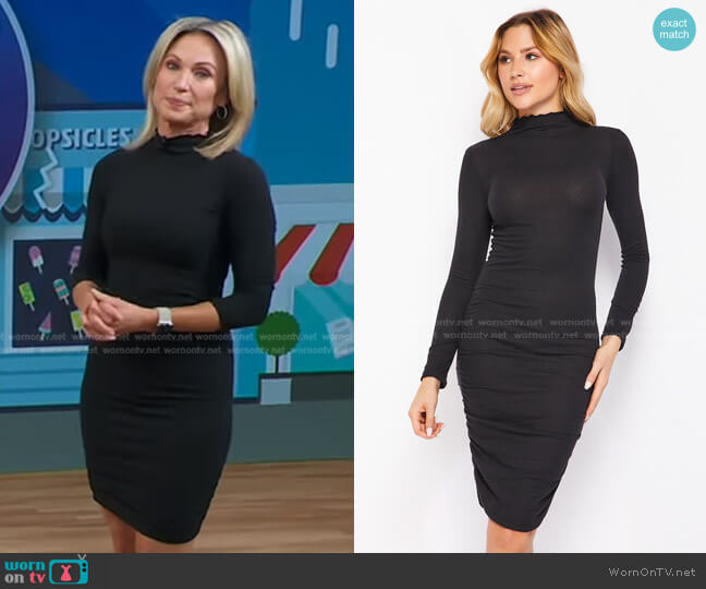 Velvet Torch Sexy Fitted Long Sleeve Midi Dress worn by Amy Robach on Good Morning America