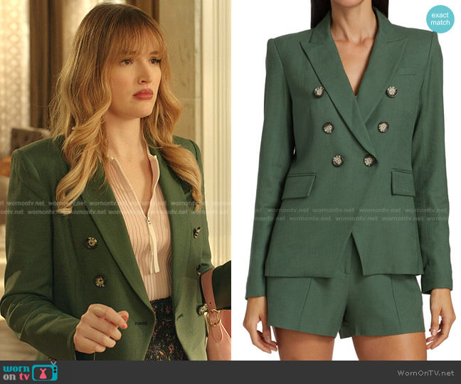 Veronica Beard Miller Double-Breasted Jacket worn by Kirby Anders (Maddison Brown) on Dynasty