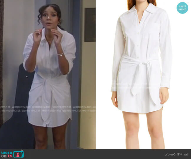 Veronica Beard Roanoke Long Sleeve Shirtdress worn by Layla Keating (Greta Onieogou) on All American