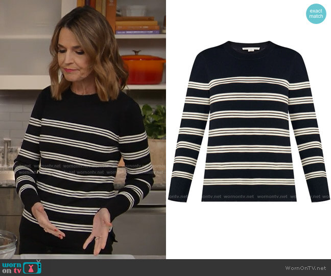 Veronica Beard Zareen Merino Wool Pullover worn by Savannah Guthrie on Today