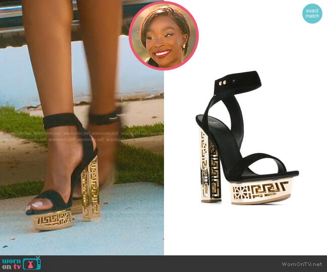 Versace Suede Platform Sandals worn by Chelsea Lazkani on Selling Sunset