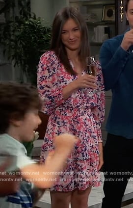 Willow’s floral print mini dress on General Hospital