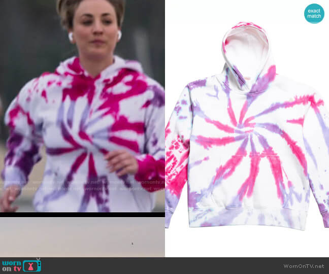 Worthy Threads Tie Dye Hoodie worn by Cassie Bowden (Kaley Cuoco) on The Flight Attendant