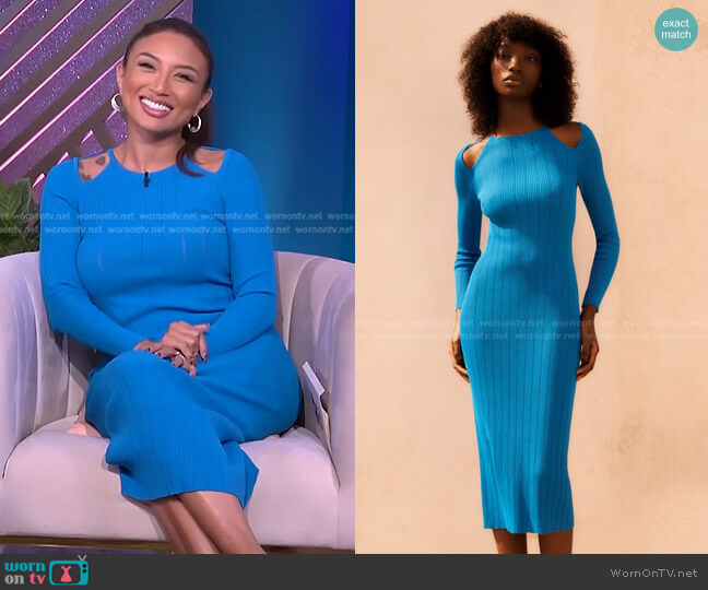 Zara Cut Out Knit Dress worn by Jeannie Mai on The Real