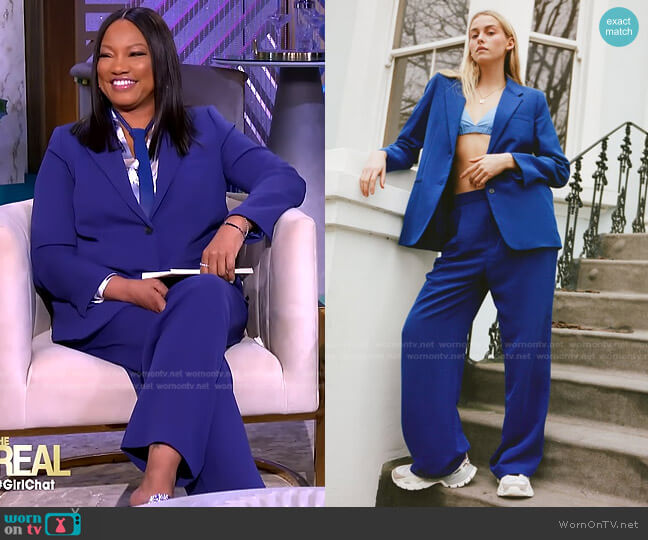 Zara Straight Cut Blazer worn by Garcelle Beauvais on The Real
