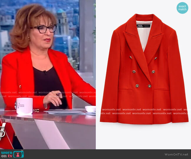 Zara Tailored Double Breasted Blazer worn by Joy Behar on The View