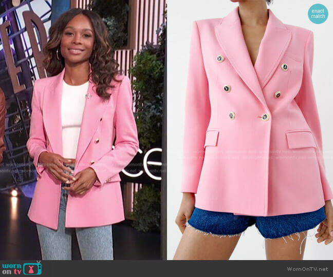 Zara Tailored Double Breasted Blazer worn by Zuri Hall on Access Hollywood
