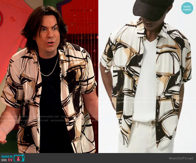 Zara Abstract Print Shirt worn by Spencer Shay (Jerry Trainor) on iCarly