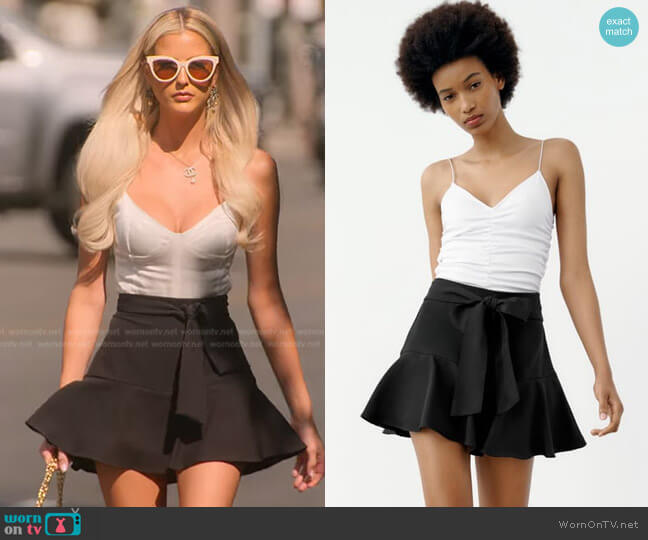 Zara Bow Trim Skirt worn by Emma Hernan on Selling Sunset