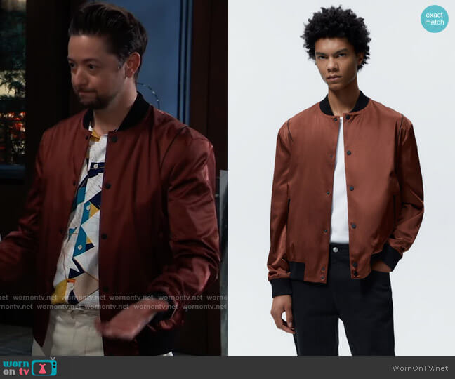 Zara Contrast Trim Satin Effect Jacket