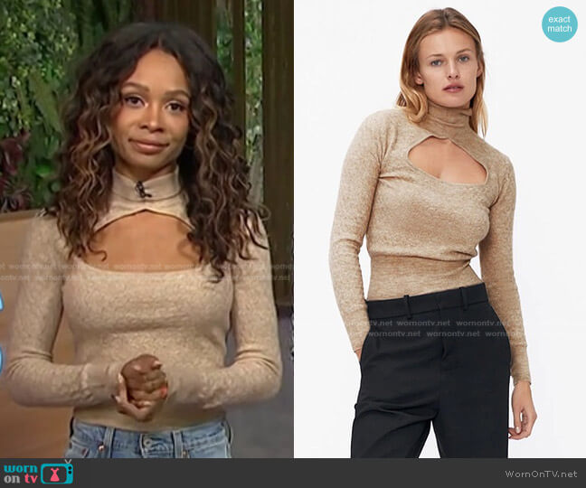 Zara Cutout Sweater worn by Zuri Hall on Access Hollywood