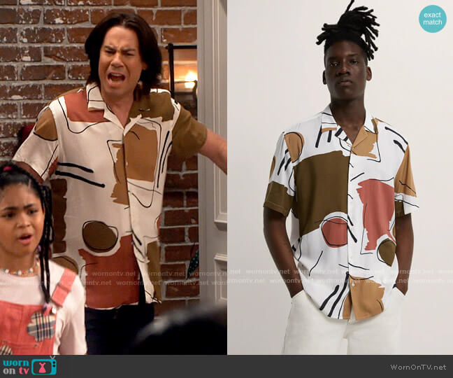 Zara Geometric Print Shirt worn by Spencer Shay (Jerry Trainor) on iCarly