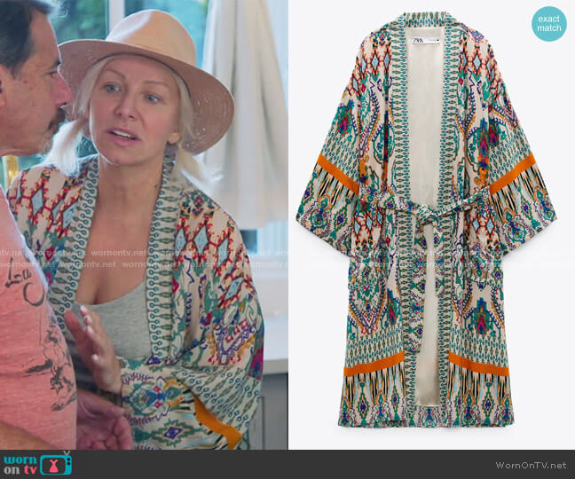Zara Long Printed Jacket worn by Margaret Josephs on The Real Housewives of New Jersey