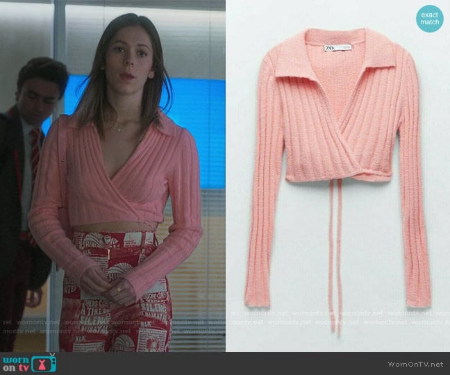 Zara Wrap Cardigan worn by Cayetana Grajera Pando (Georgina Amoros) on Elite