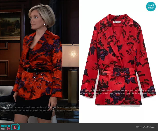Zara Print Blouse worn by Ava Jerome (Maura West) on General Hospital