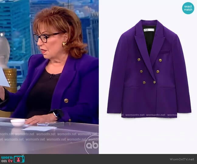 Zara Tailored Blazer with Buttons worn by Joy Behar on The View