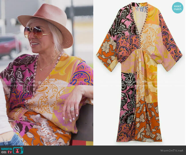Zara Printed Midi Dress worn by Margaret Josephs on The Real Housewives of New Jersey