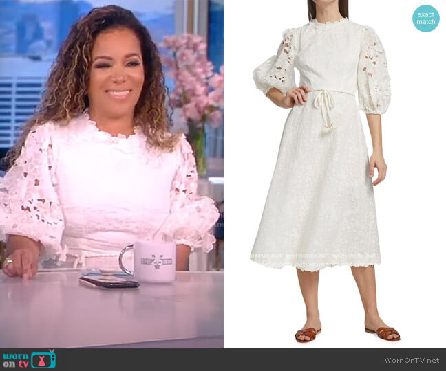 Zimmermann Lola Embroidered Dress worn by Sunny Hostin on The View