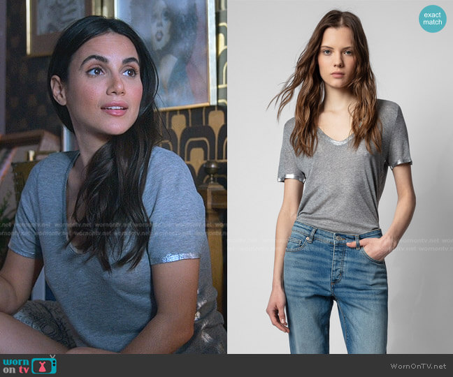 Zadig & Voltaire Tino Foil T-Shirt in Mottled Gray