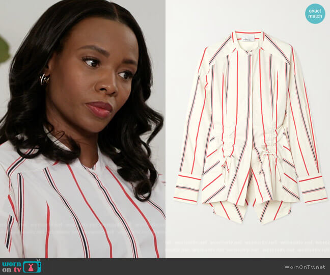 3.1 Phillip Lim Cutout striped poplin shirt