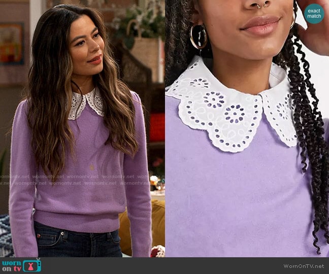ASOS Design Broderie Frill Collar worn by Carly Shay (Miranda Cosgrove) on iCarly