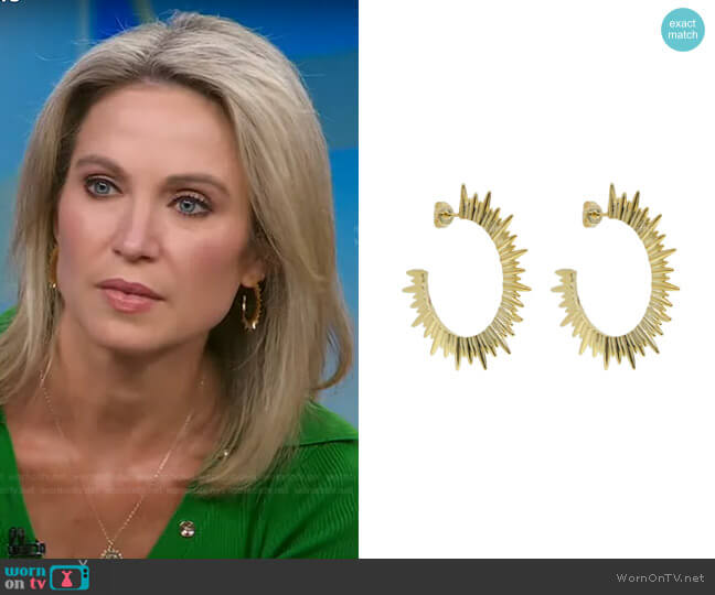 Accessory Concierge Sunburst Hoops worn by Amy Robach on Good Morning America