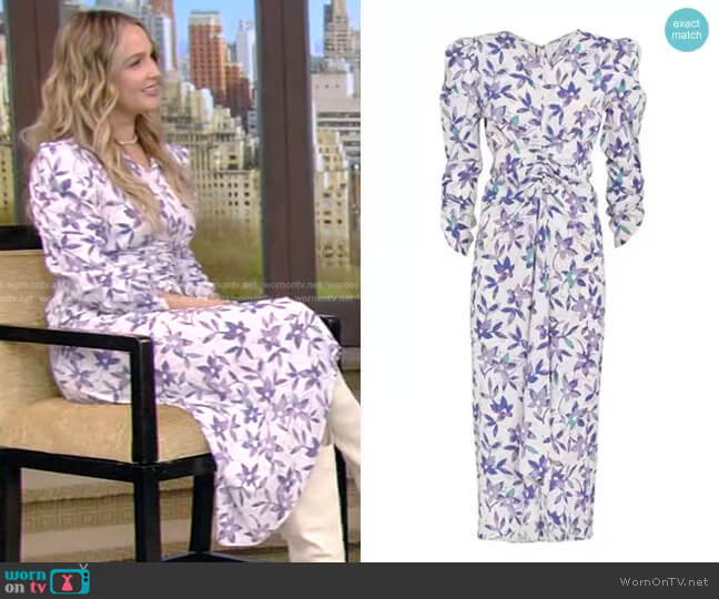 Isabel Marant Albisd Ruched Floral-Print Dress