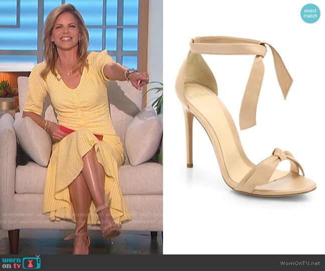 Alexandre Birman Clarita Bow Leather Sandals worn by Natalie Morales on The Talk