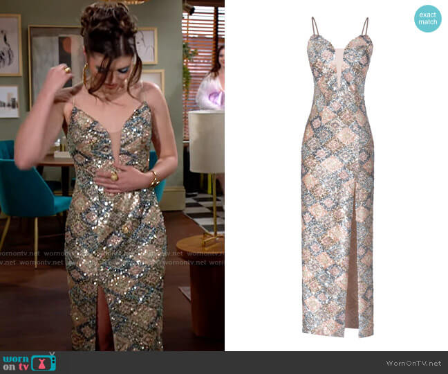 Angelika Jozefczyk Lena Embroidery Sequin Dress