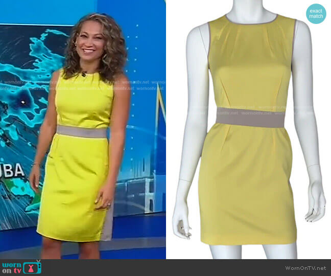 Ann Taylor Color Block Mini Dress worn by Ginger Zee on Good Morning America