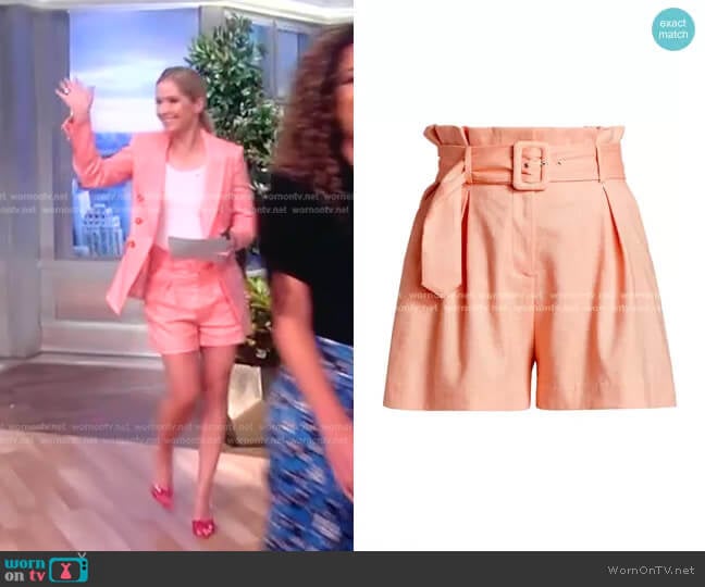 Veronica Beard Ashford Linen Blend Shorts worn by Sara Haines on The View