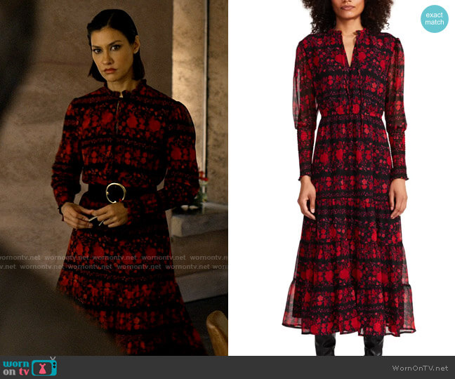 BB Dakota x Steve Madden It's a Moment Floral Midi Dress worn by Ren (Janina Gavankar) on Big Sky